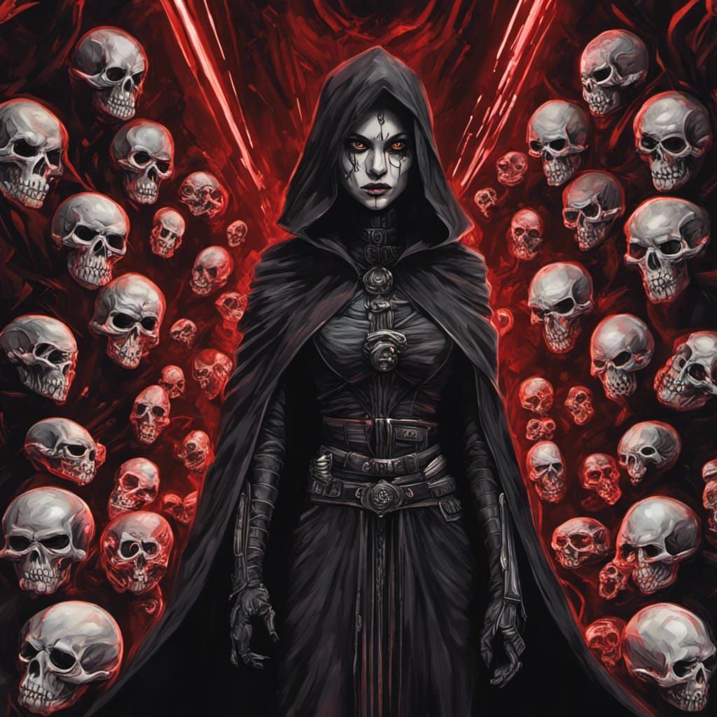 Female Sith Dark Lord in Cartoon Style
