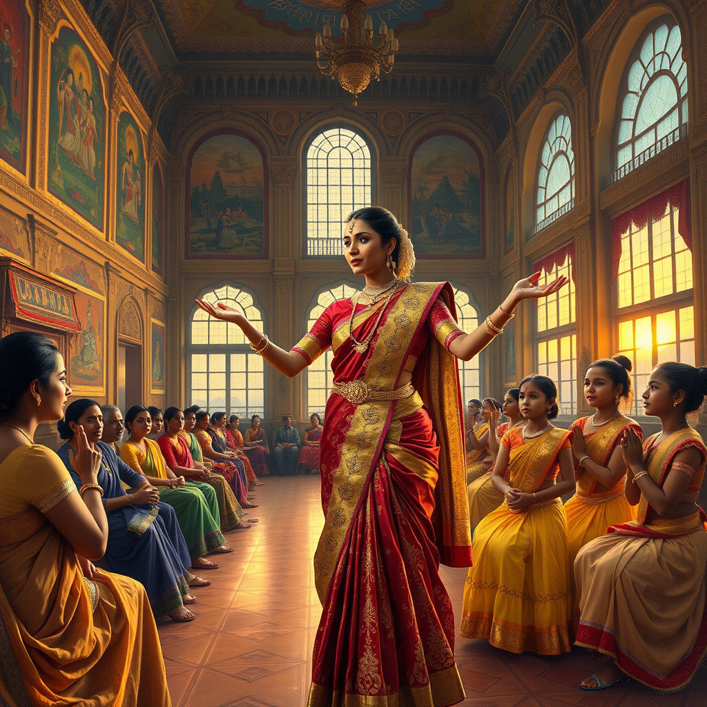 Bharatanatyam Dance Lesson in Raja Ravi Varma Style
