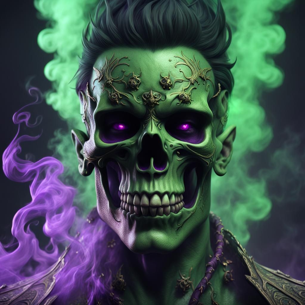 Toxic Demon in Smoke: Fantasy Concept Art