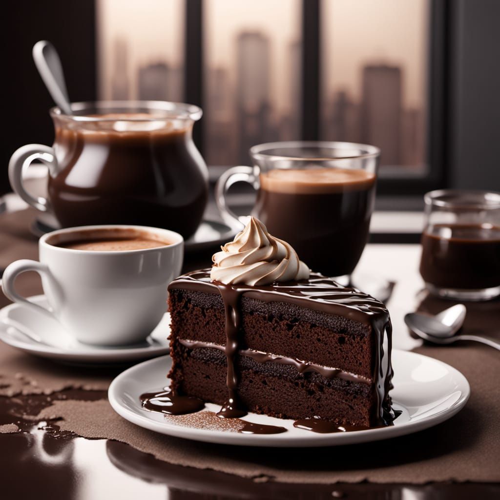 Decadent Chocolate Cake in Warm Natural Light