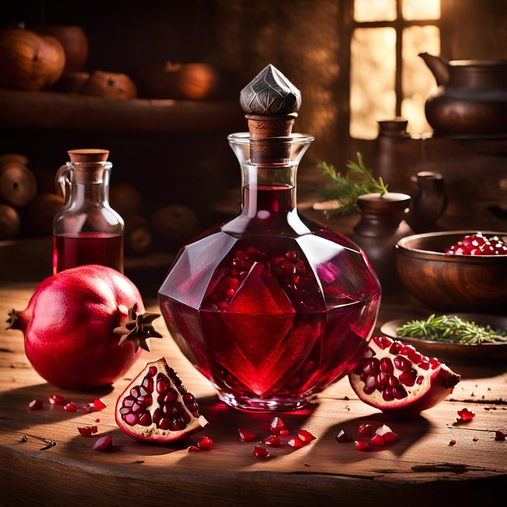 Medieval Pomegranate and Love Potion in 3D