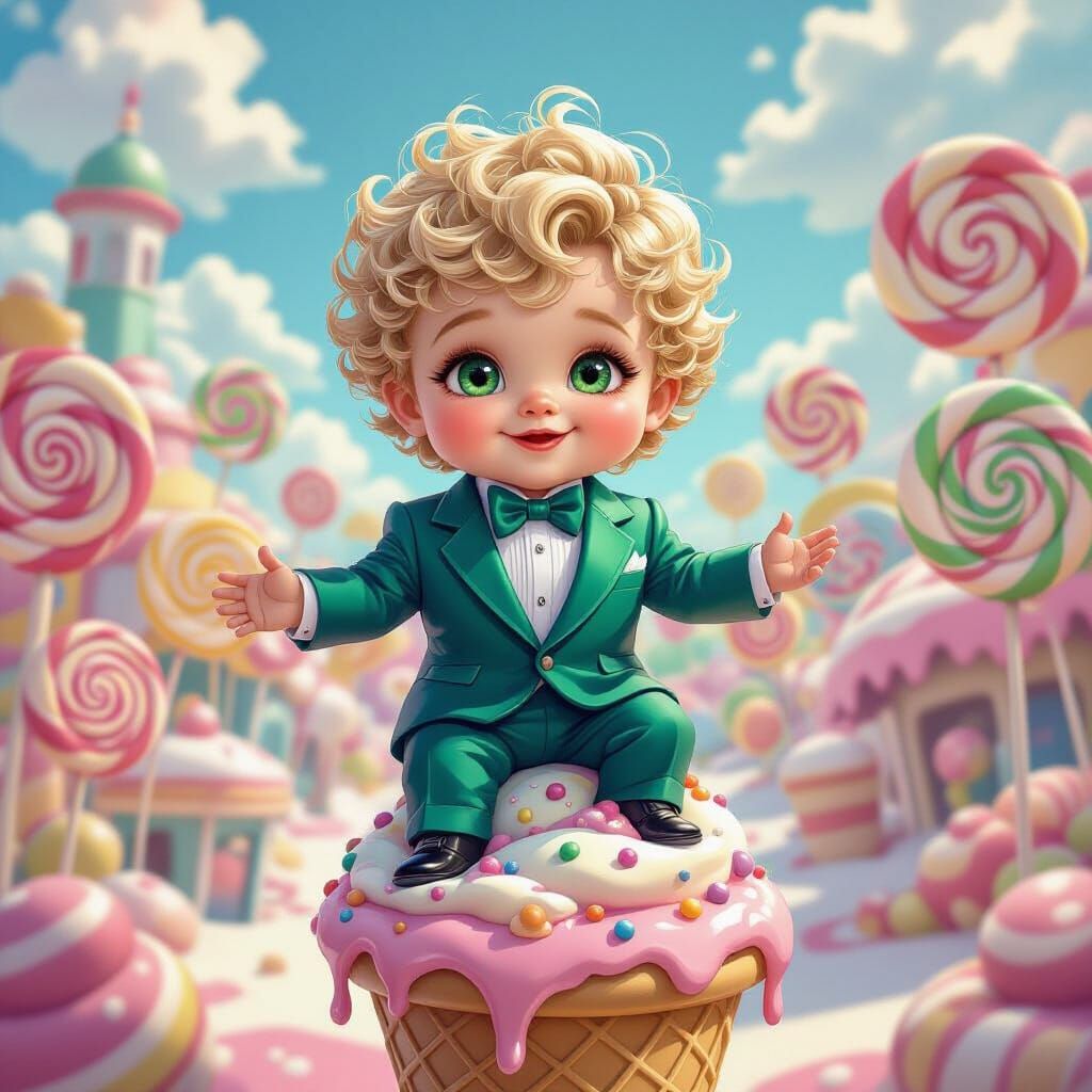 Candy Wonderland: Toddler on Ice Cream Cone