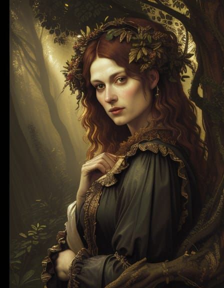 Dryad Watches Woodsman in Baroque Style