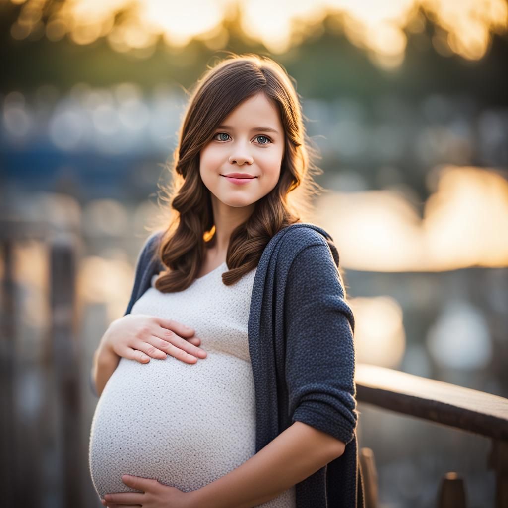 Pregnant Girl Captured with Natural Lighting