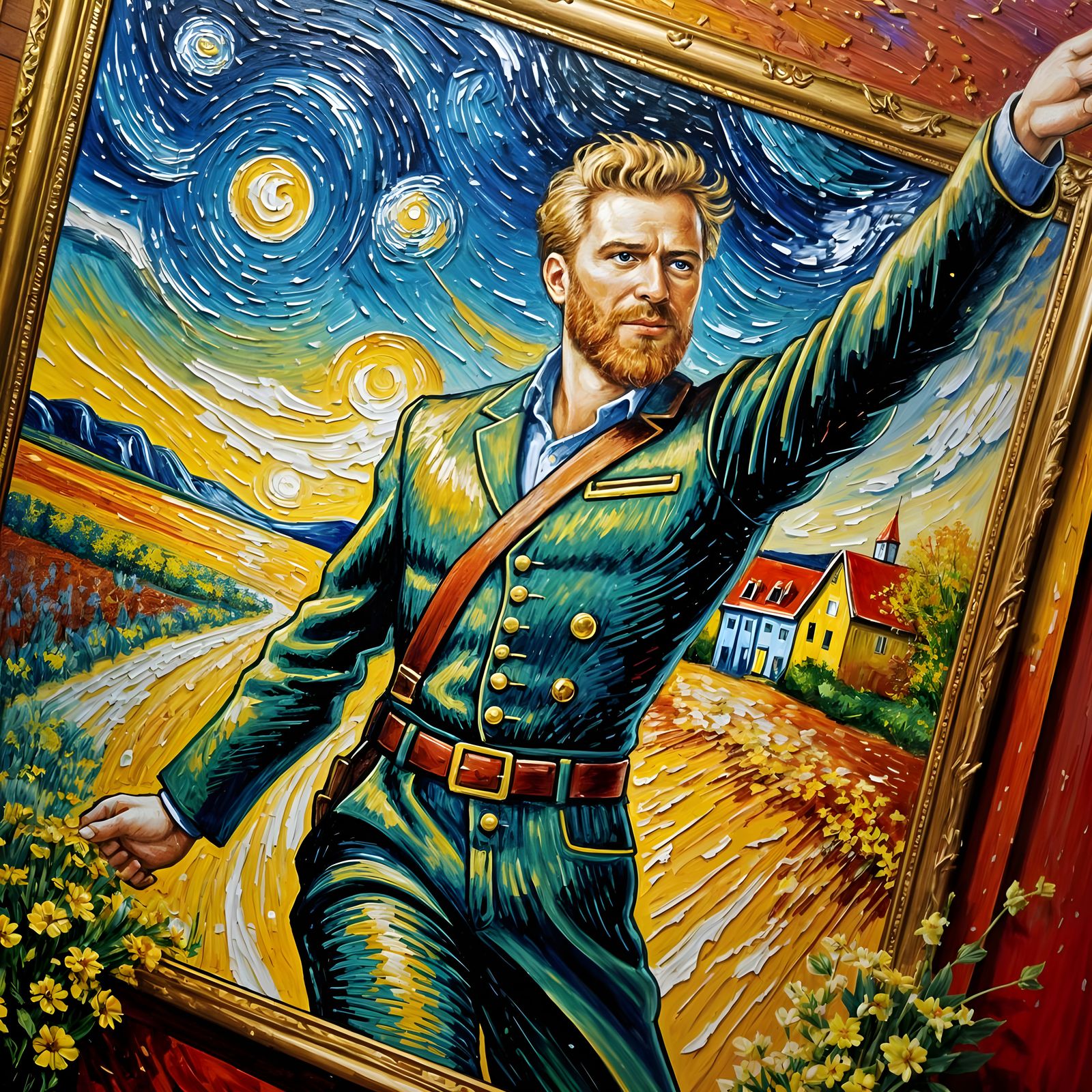 Retirement Celebration with Impasto Art Style