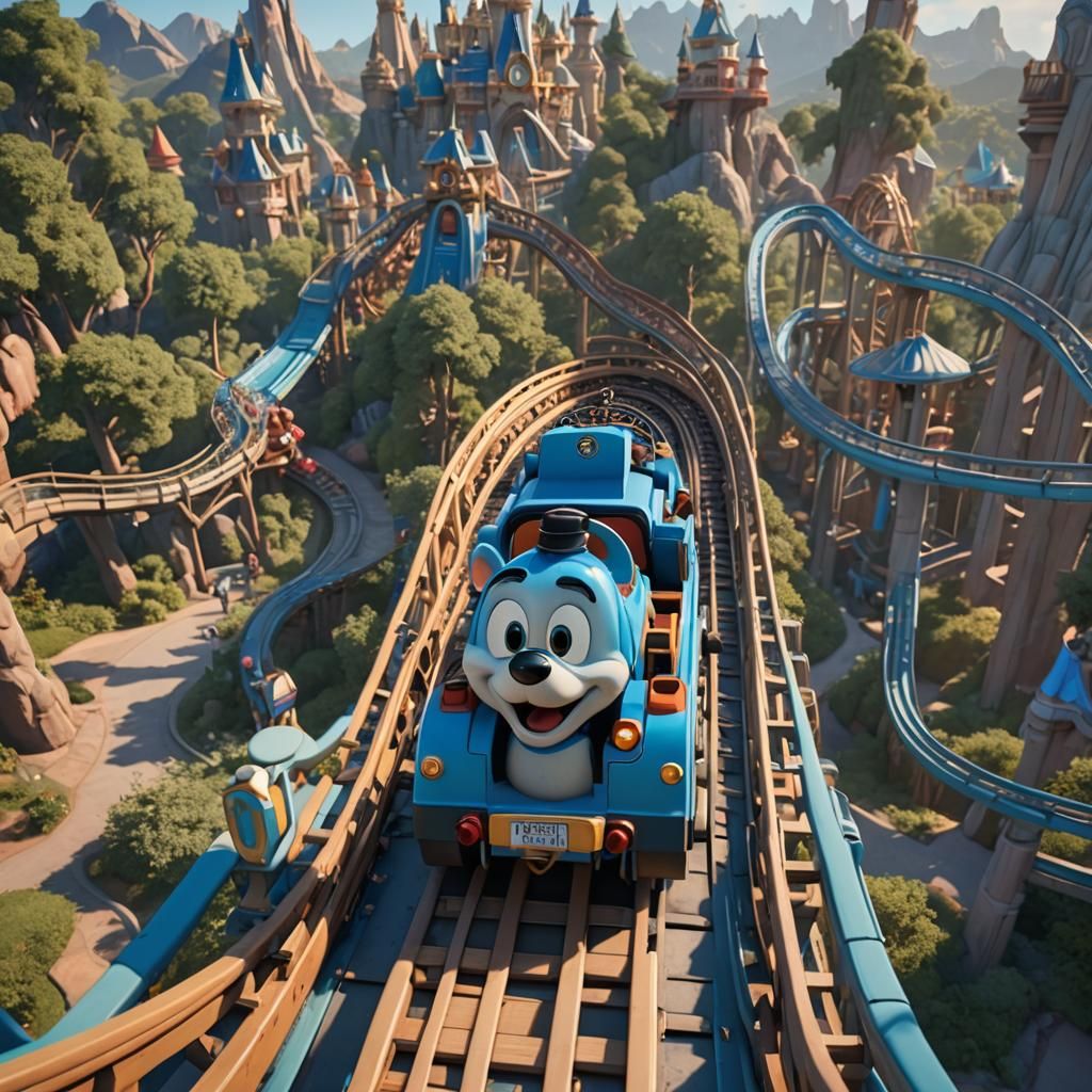 Bluey Rides a Roller Coaster at Disneyland