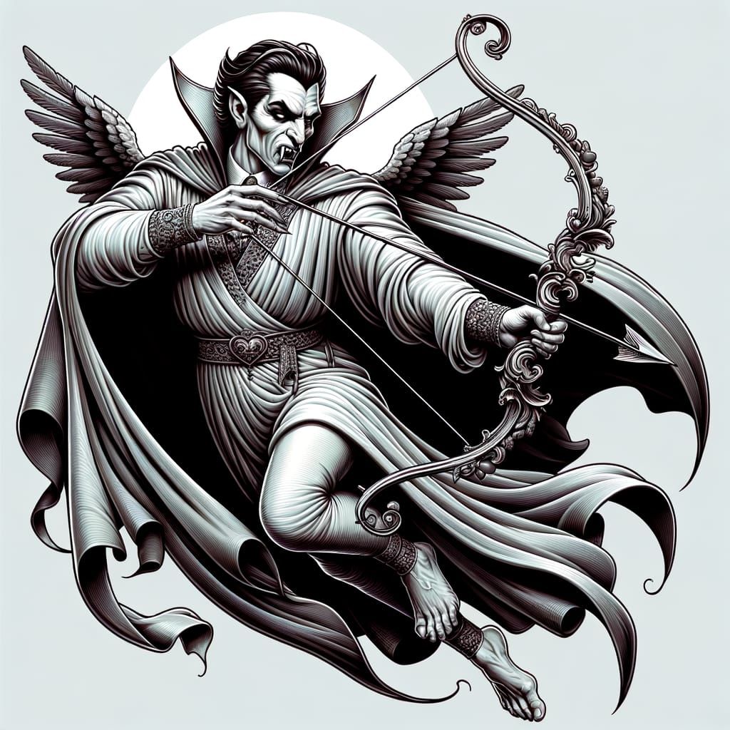 Gothic Cupid Dracula in Renaissance Toga