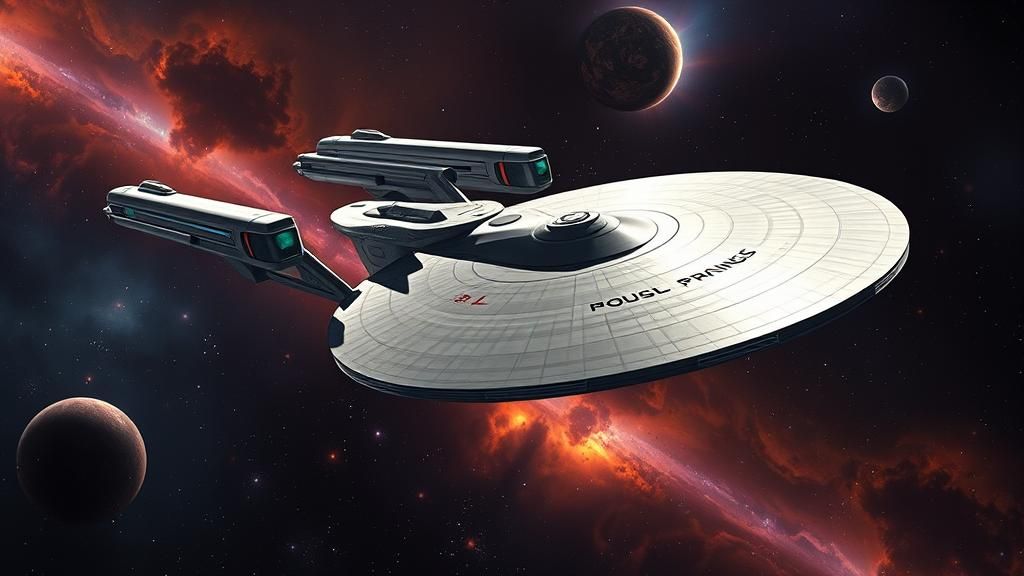 USS Enterprise Refit NCC-1701 in Space Nebula