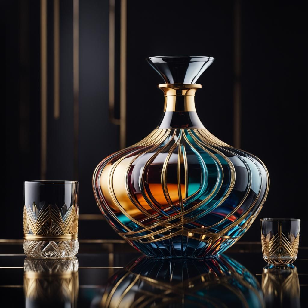 Art Deco Still Life with Glass Vase