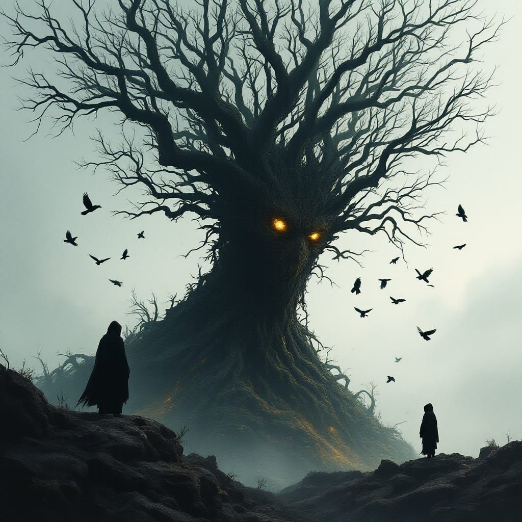 Haunting Forest Spirit in Double Exposure