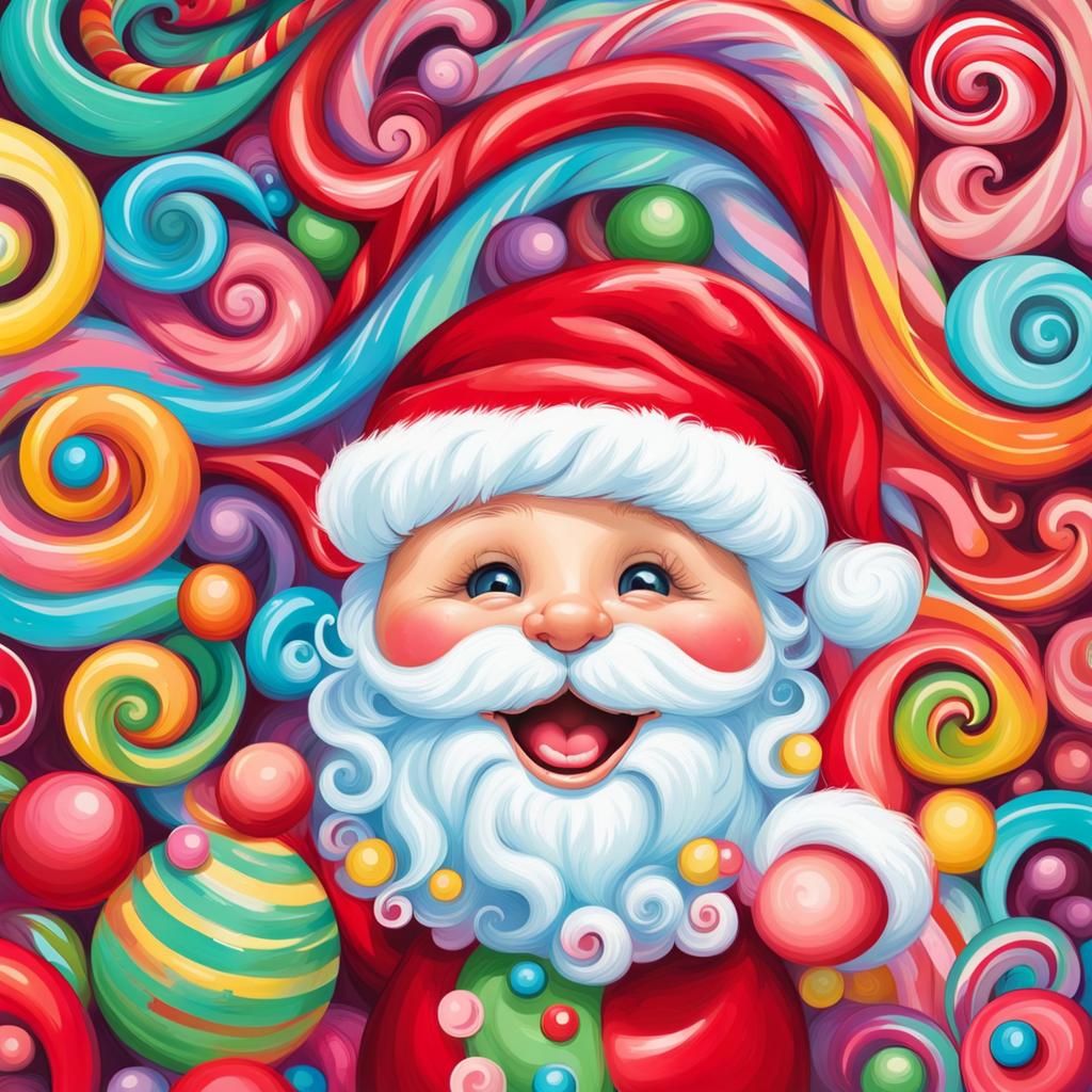 Baby Santa Claus in a Candyland Wonderland