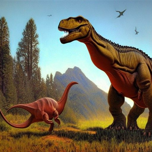 Dinosaur Painting in the Style of James Gurney