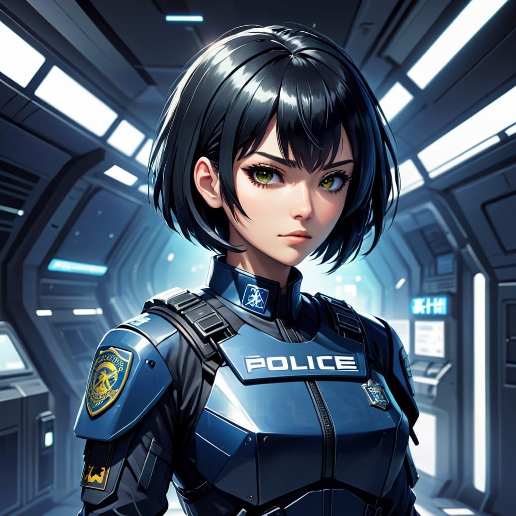 Anime scifi police officer...