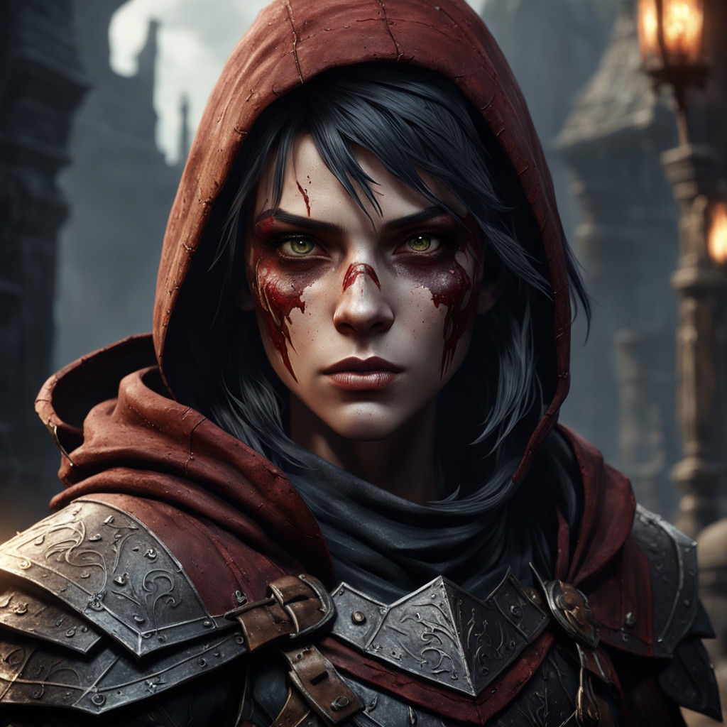 Dark Fantasy Half-Elf Rogue Defies the Shadows