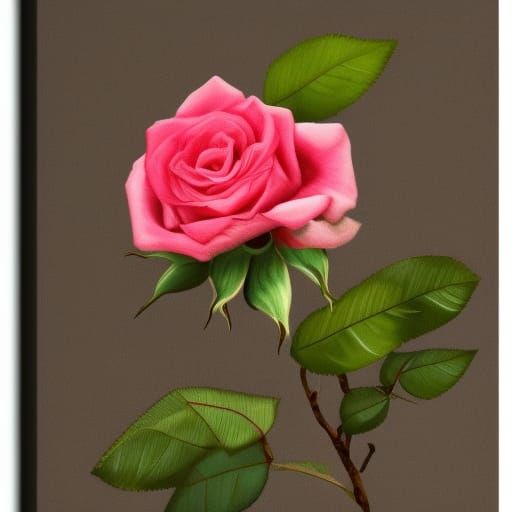 Synthwave Roses in Mountain Landscape