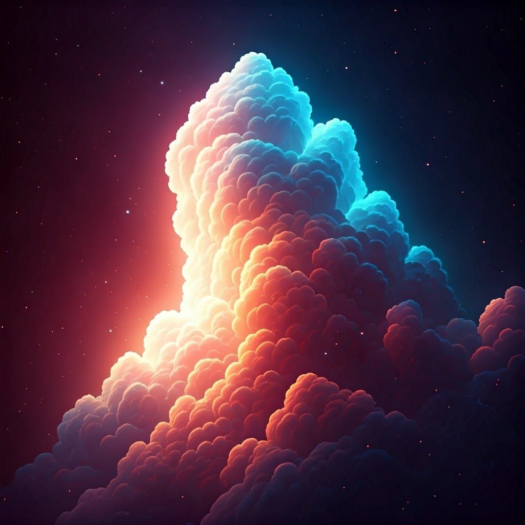 Ethereal Cosmic Dreamscape in Vibrant Iridescent Hues