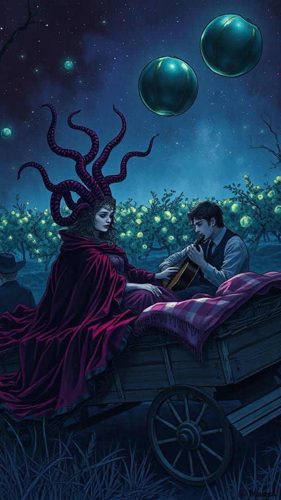 Medusa on a Romantic Bioluminescent Hayride