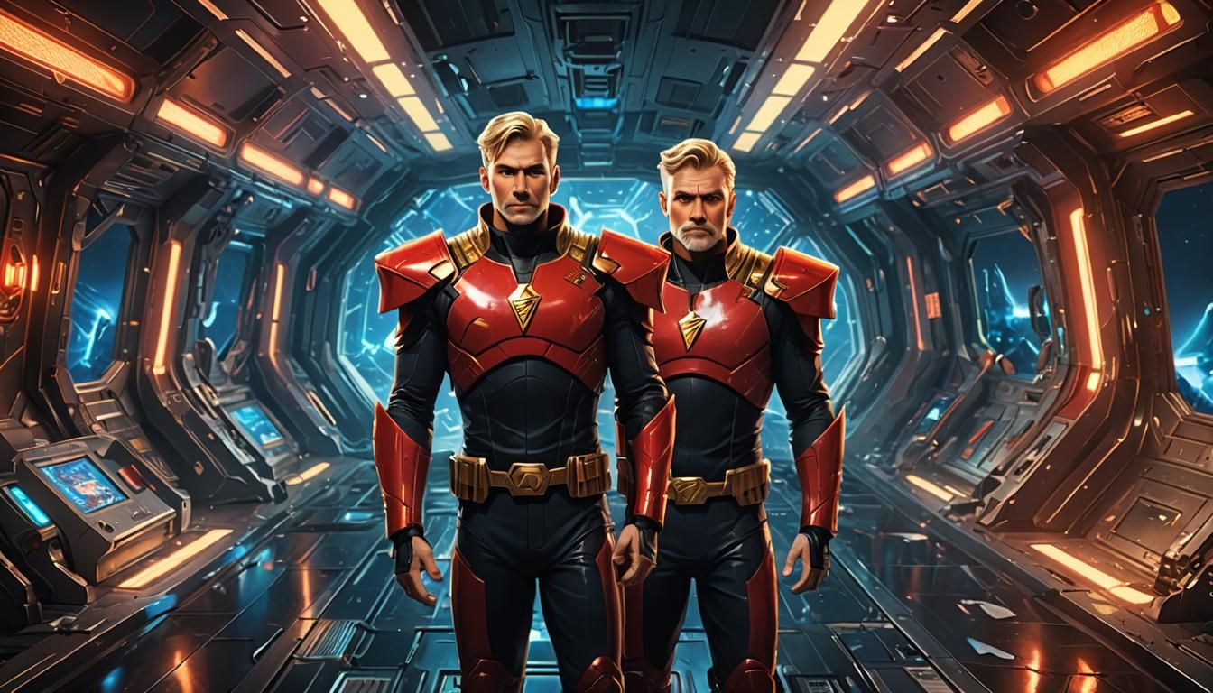 Flash Gordon in Damaged Spaceship: 3D Anime Art