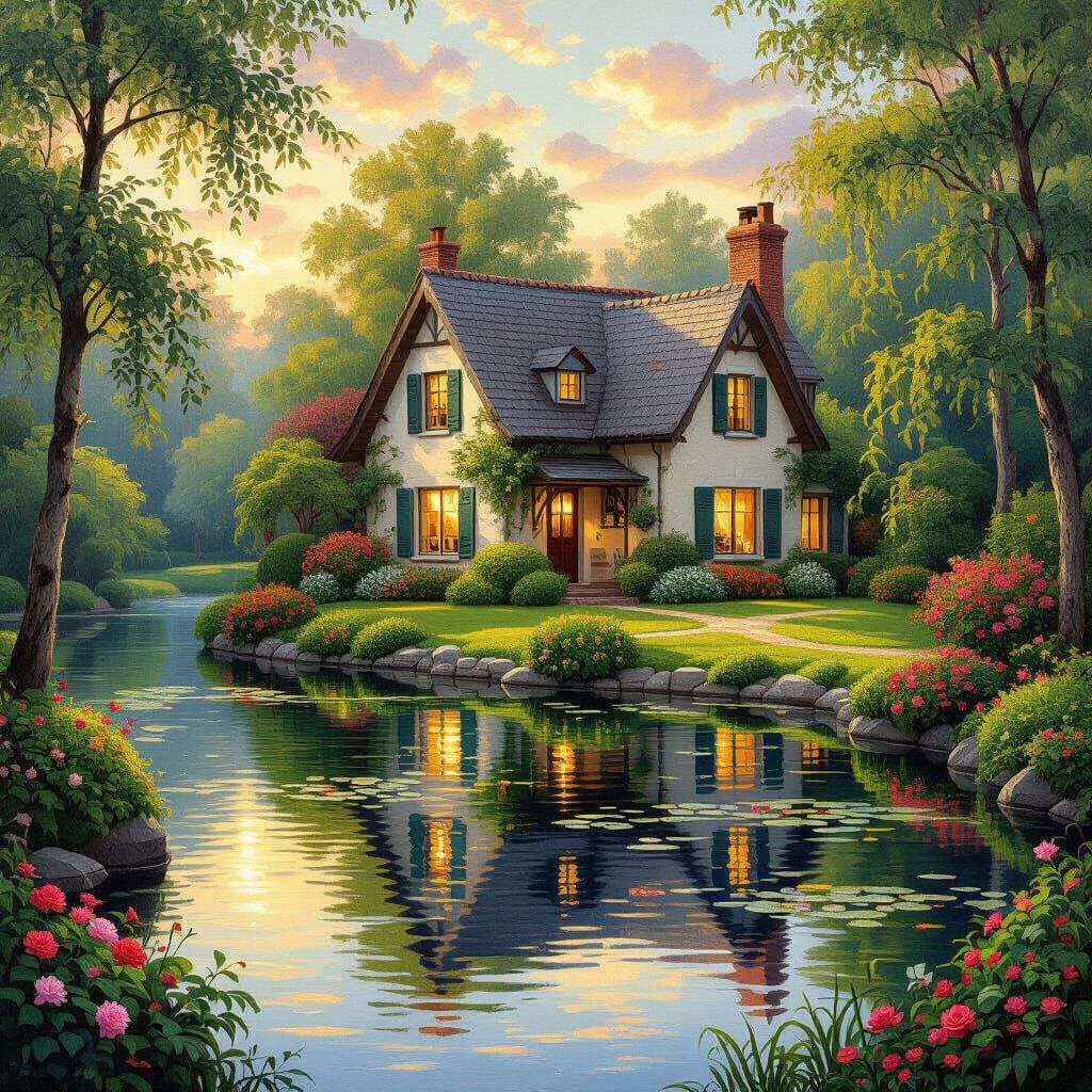 Charming Cottage in Lush Gardens with Serene Lake at Golden ...