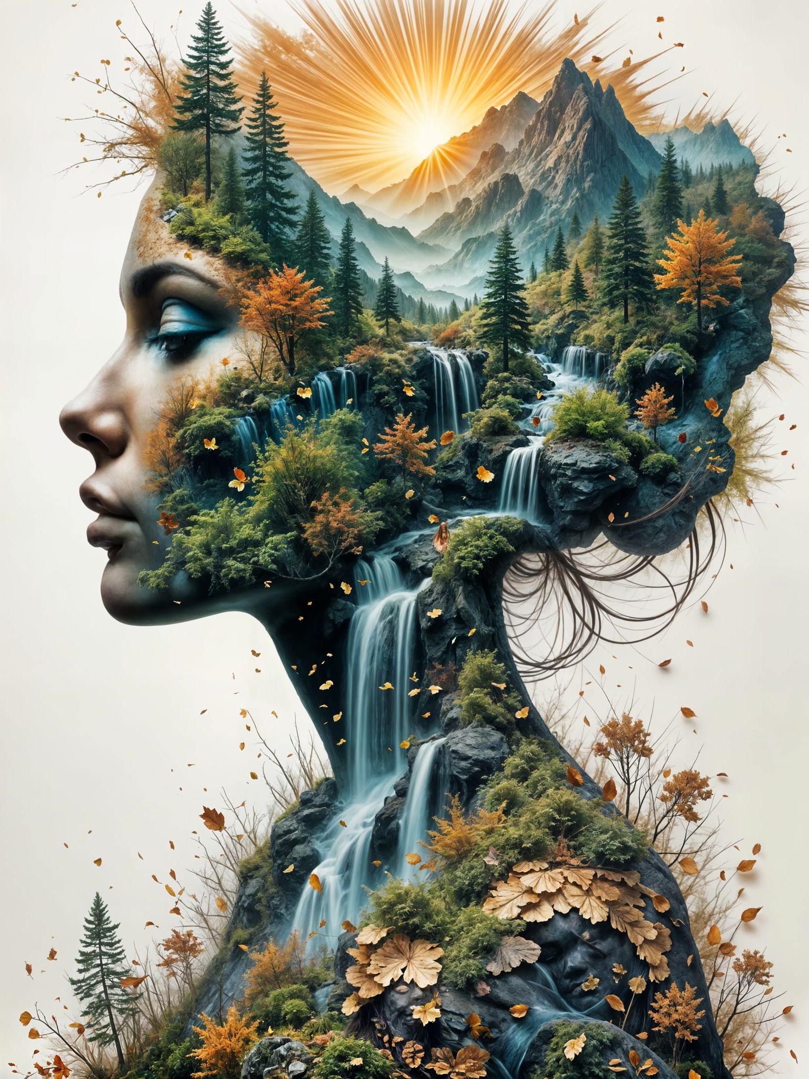 Surreal Goddess of Nature Unites with Earthly Elements in Vi...