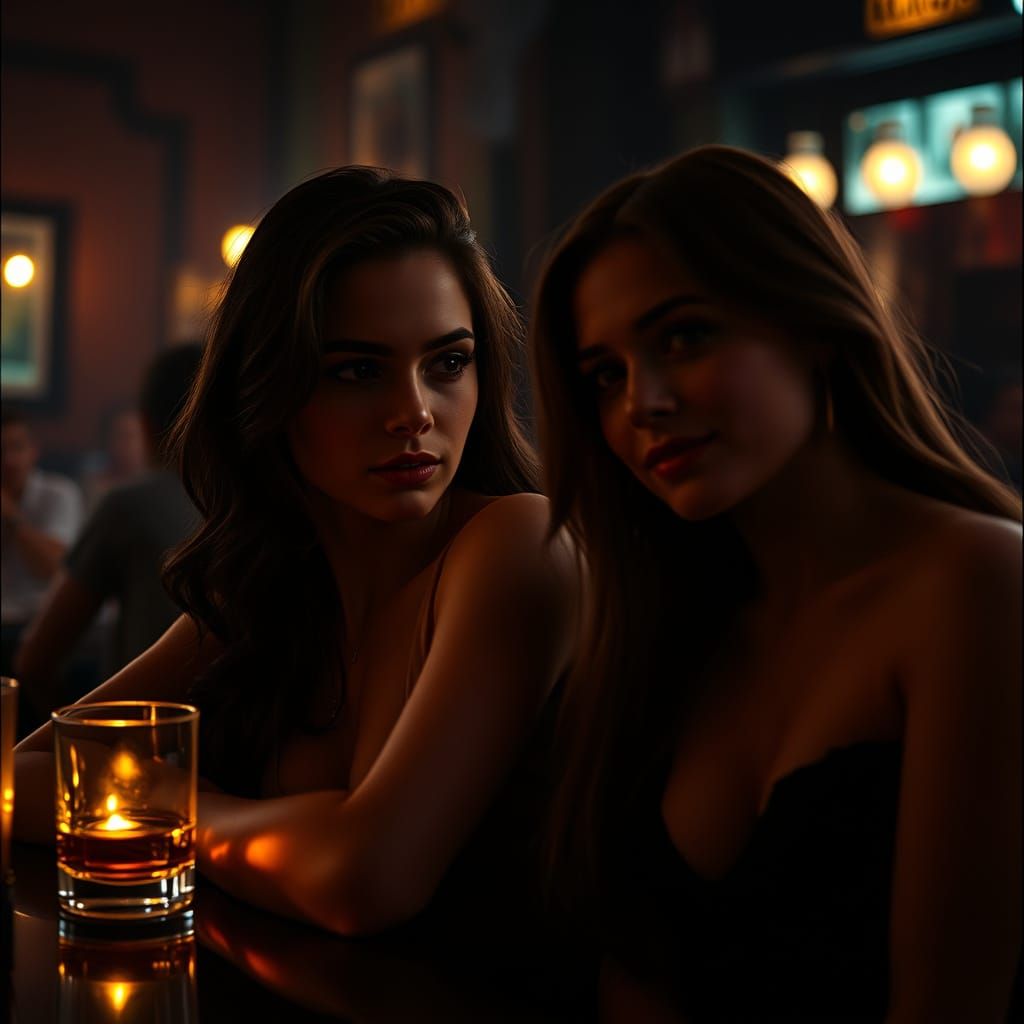 Whiskey-Glowed Longing in a Smoky Bar