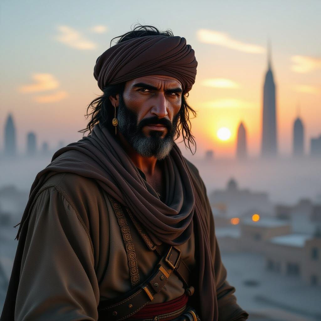 Al Qasimi Pirate in Dubai, Neon Noir Style