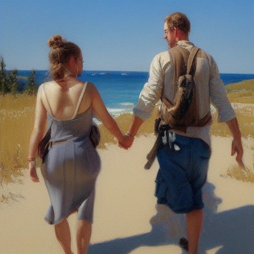 Couple in Oil Painting Style of James Gurney