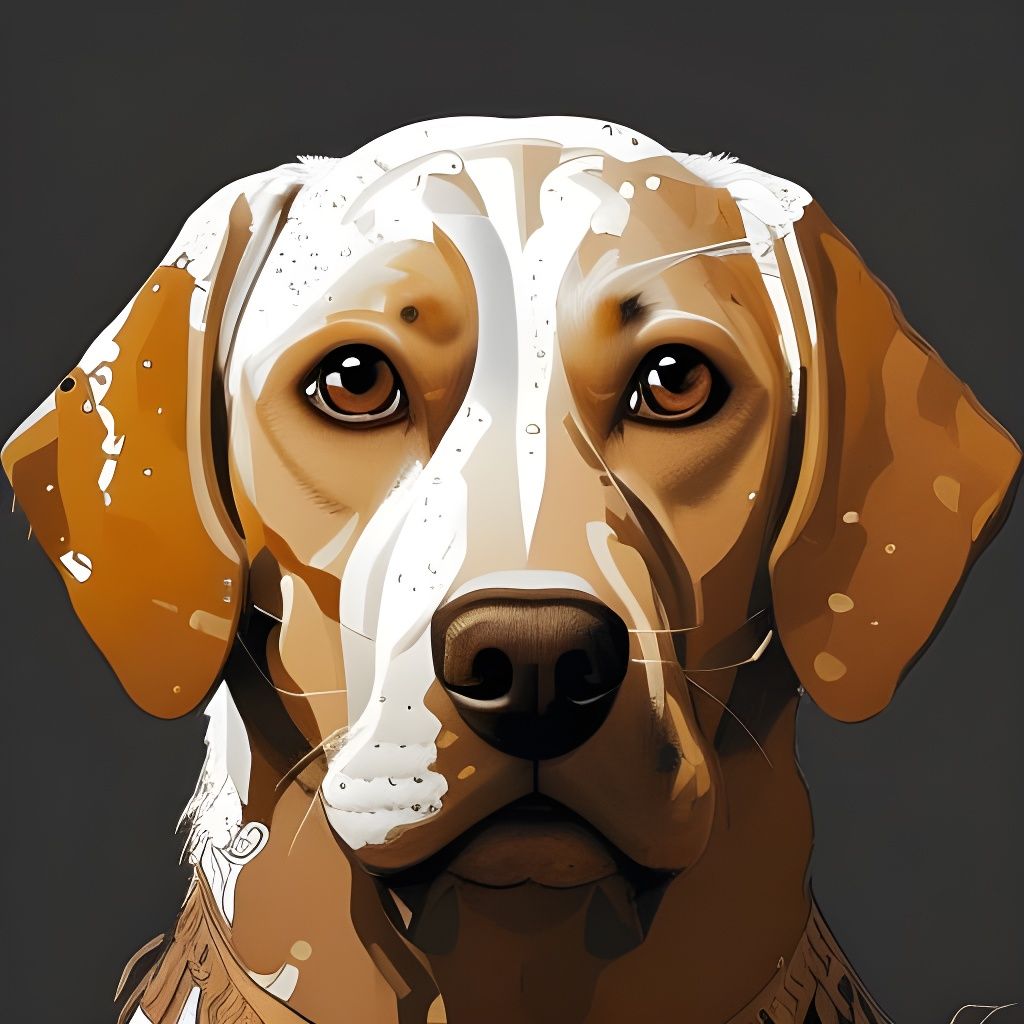 Golden Retriever Portrait in Hyperdetailed Digital Art