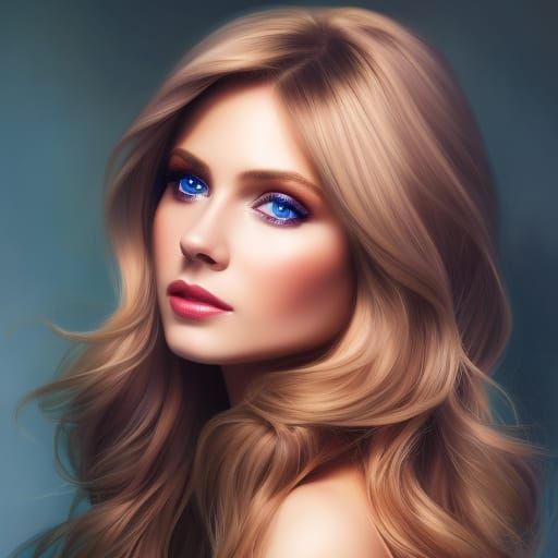 Beautiful Woman Portrait with Turquoise and Gold Jewels