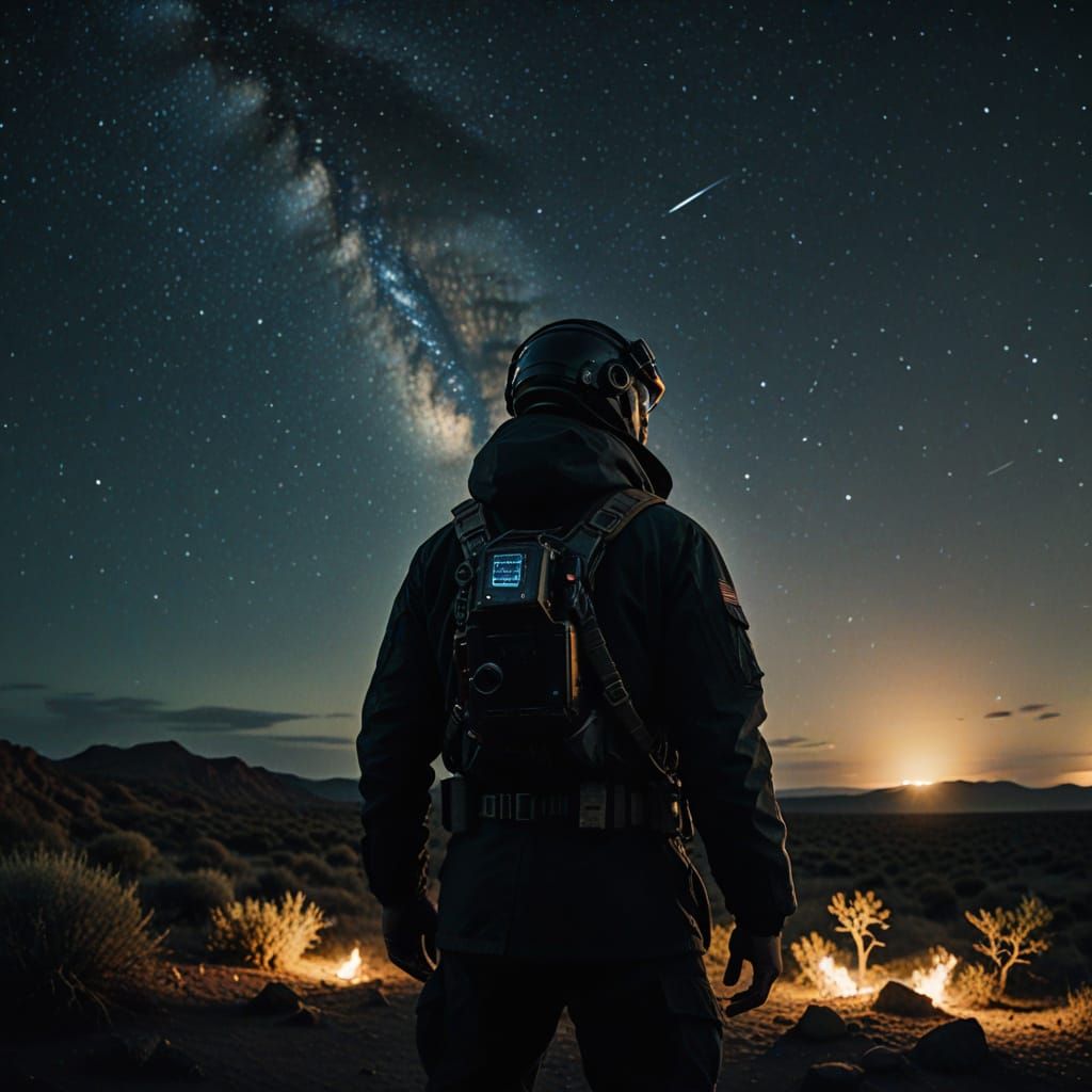 Cosmic Spaceship Descends on a Mysterious Alien Planet