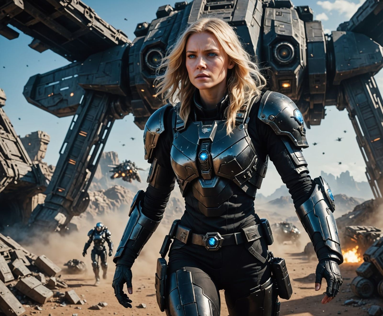 Space Pilot on Alien World: 3D Cinematic Scene