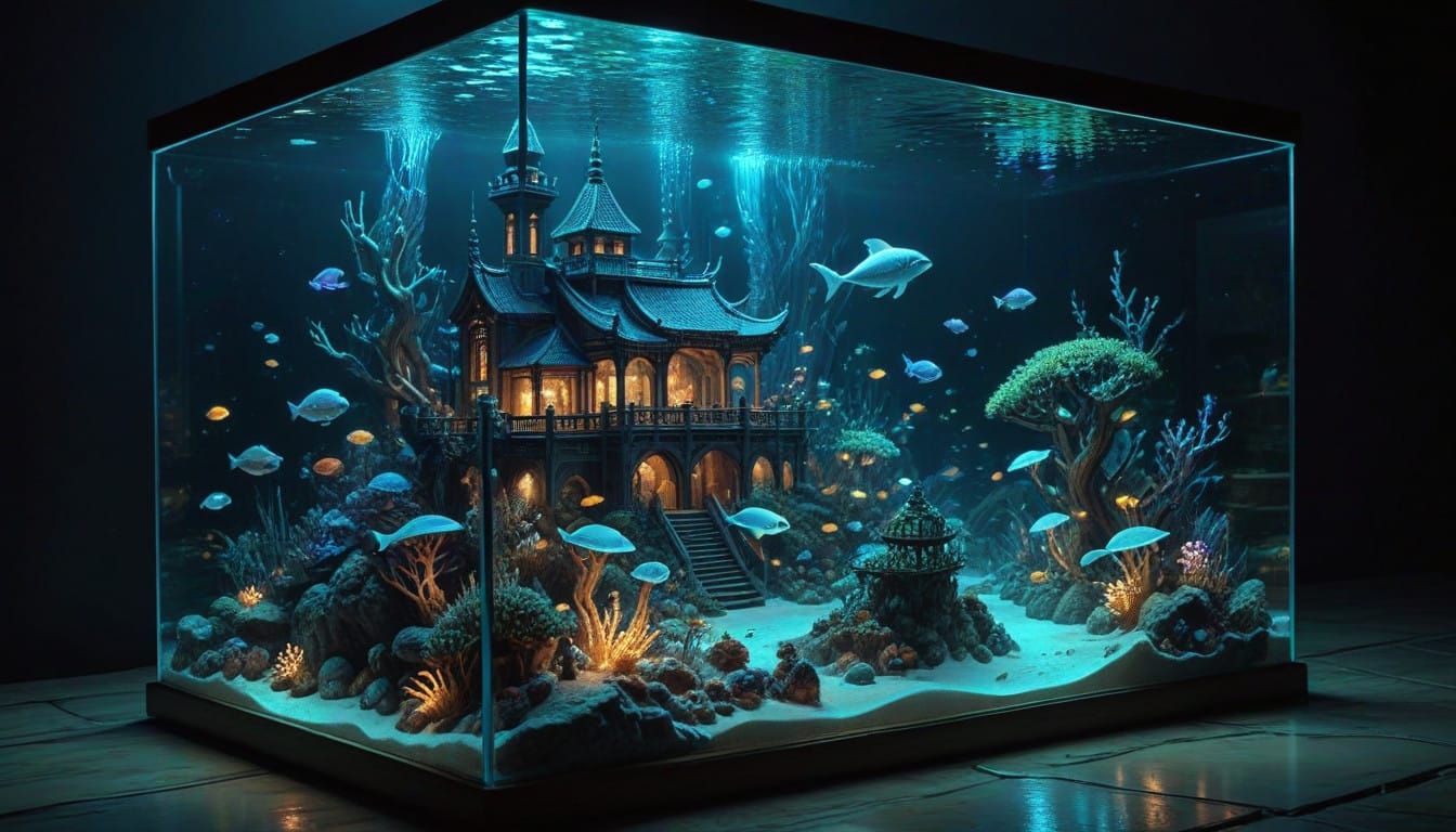 Isometric Pixel Art Village Scene at Night