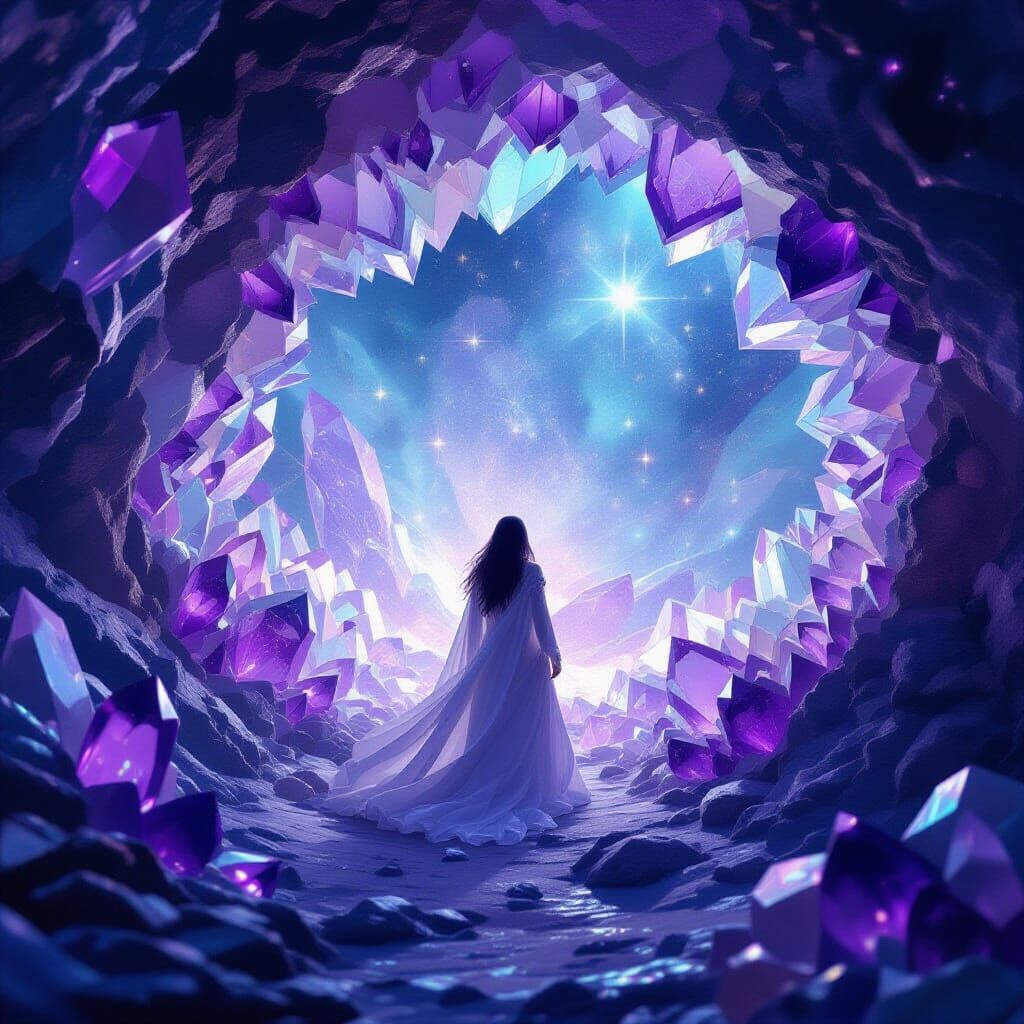 Celestial Being in Crystalline Geode