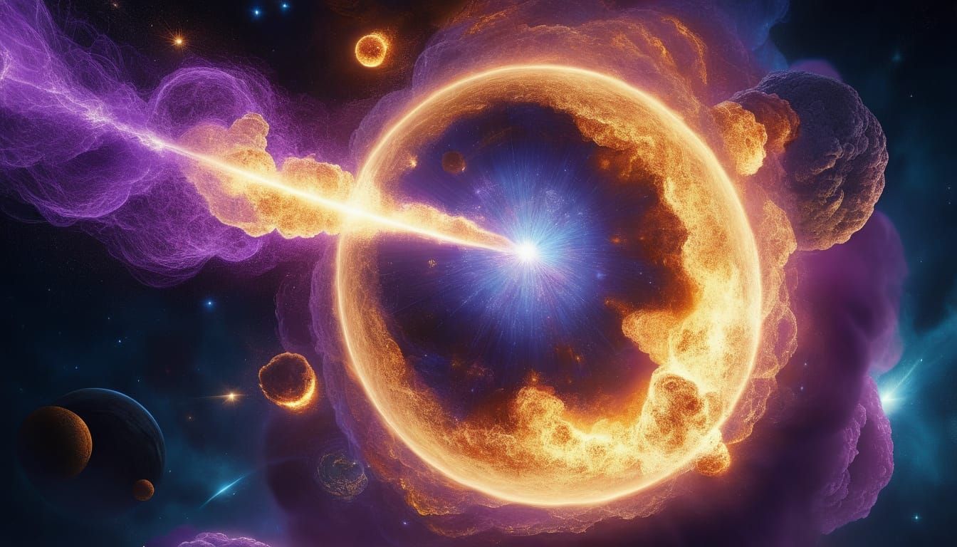 Surreal Cosmic Explosion in Vibrant Digital Art