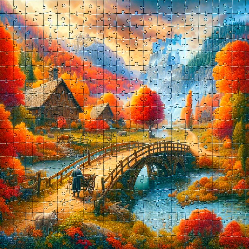 Fantasy Autumn Landscape Puzzle in 8K
