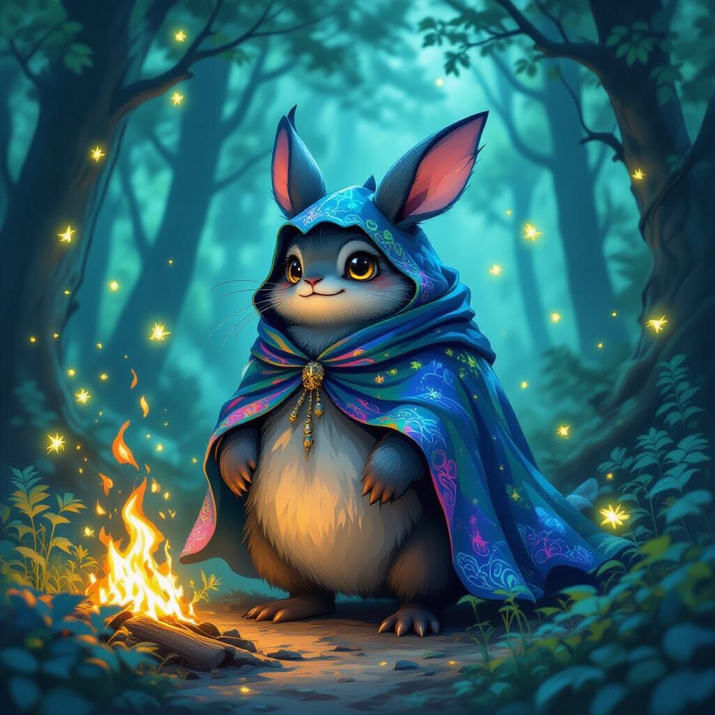 Grumblethwack in Mystical Forest, Dreamlike Art