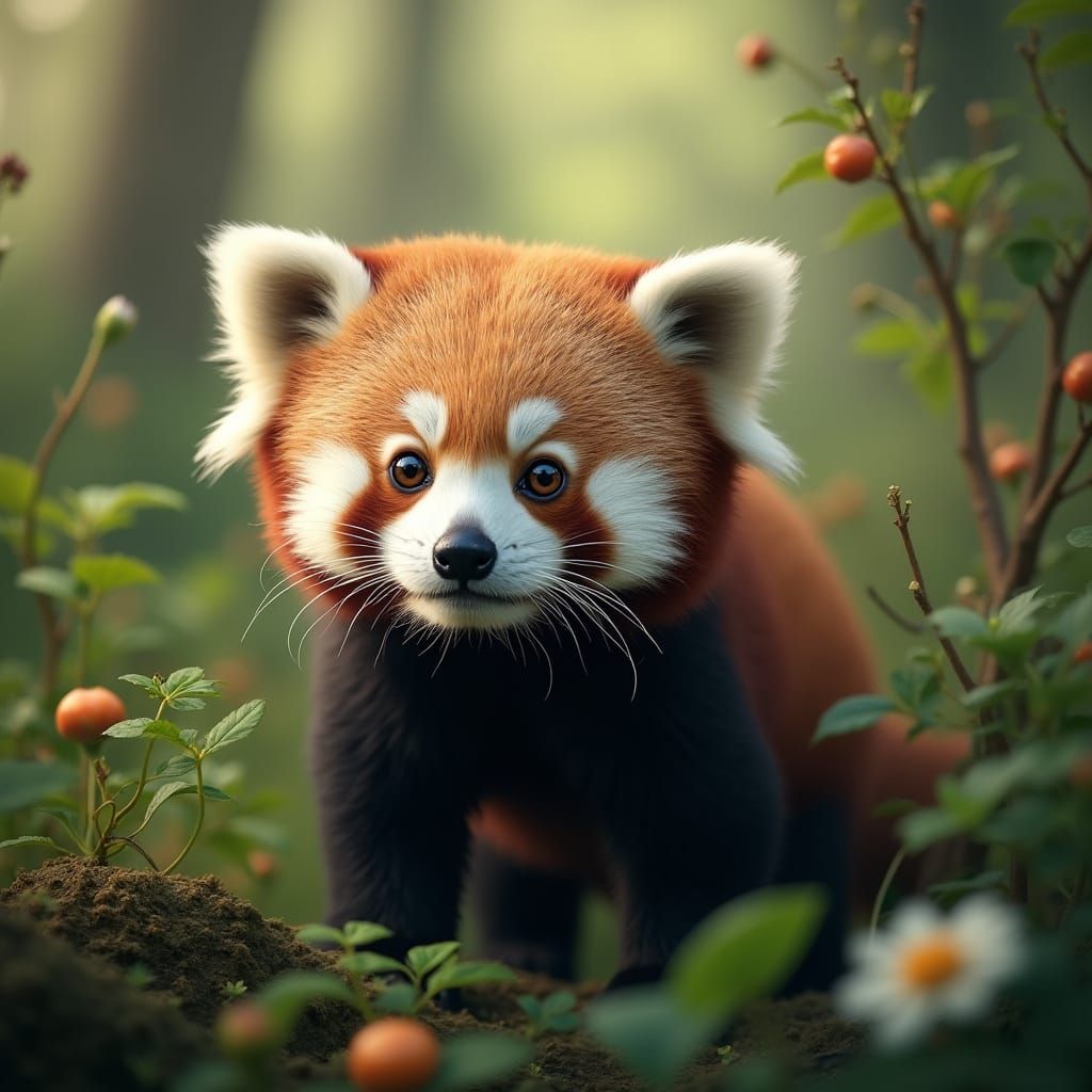 Red Panda in Lush Wildlife Reserve