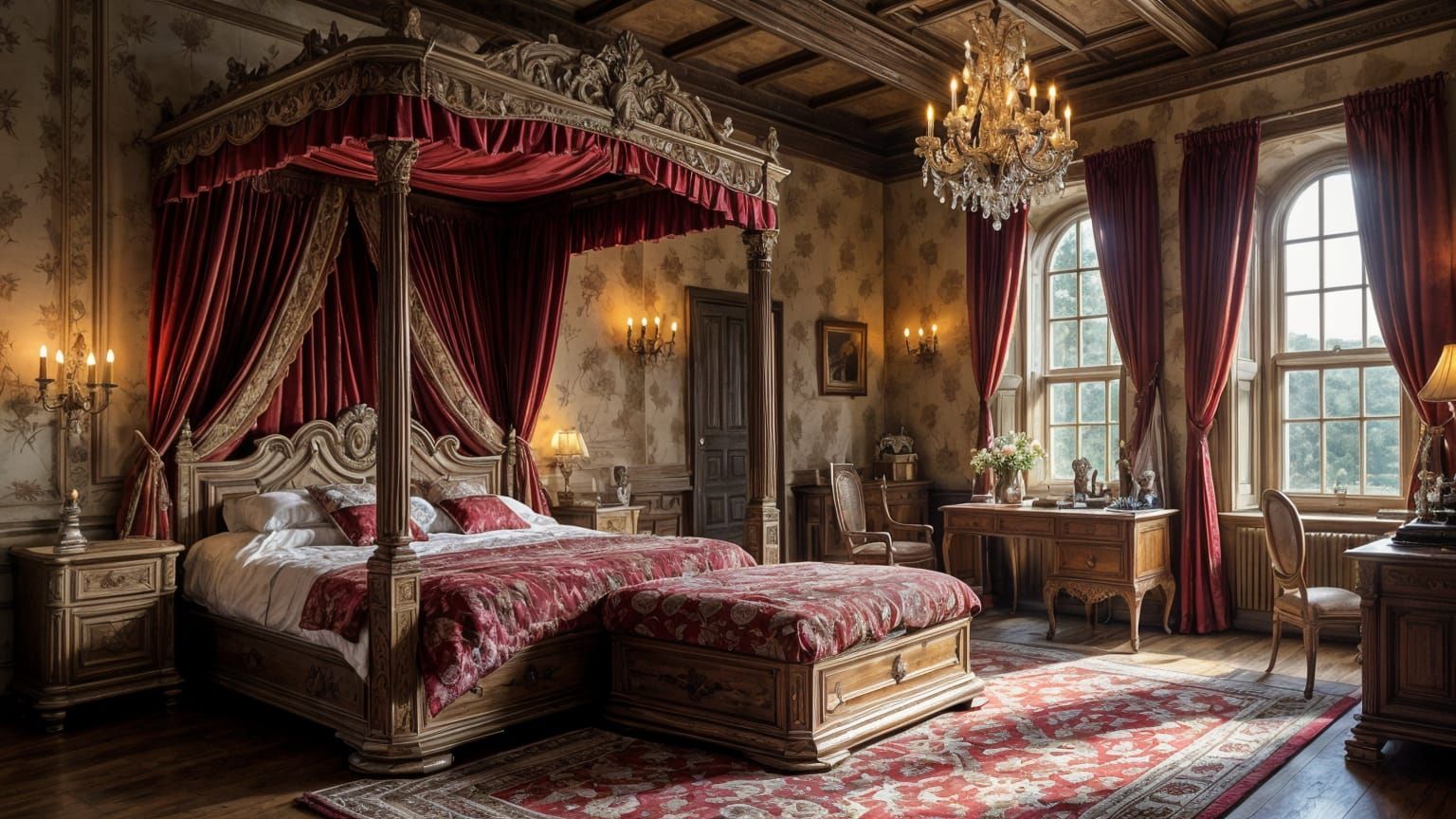 Medieval Royal Bedroom in Castle