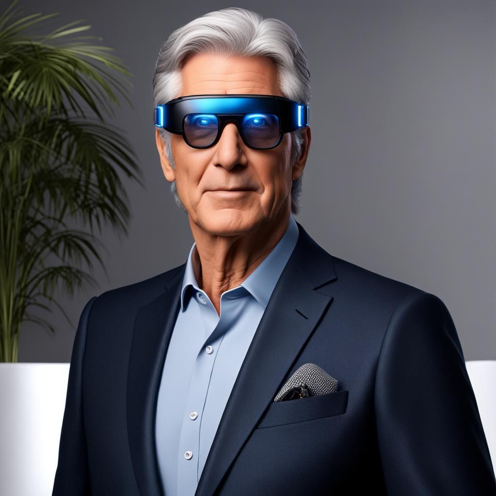 Intelligent Man Avatar in Futuristic Sci-Fi Style