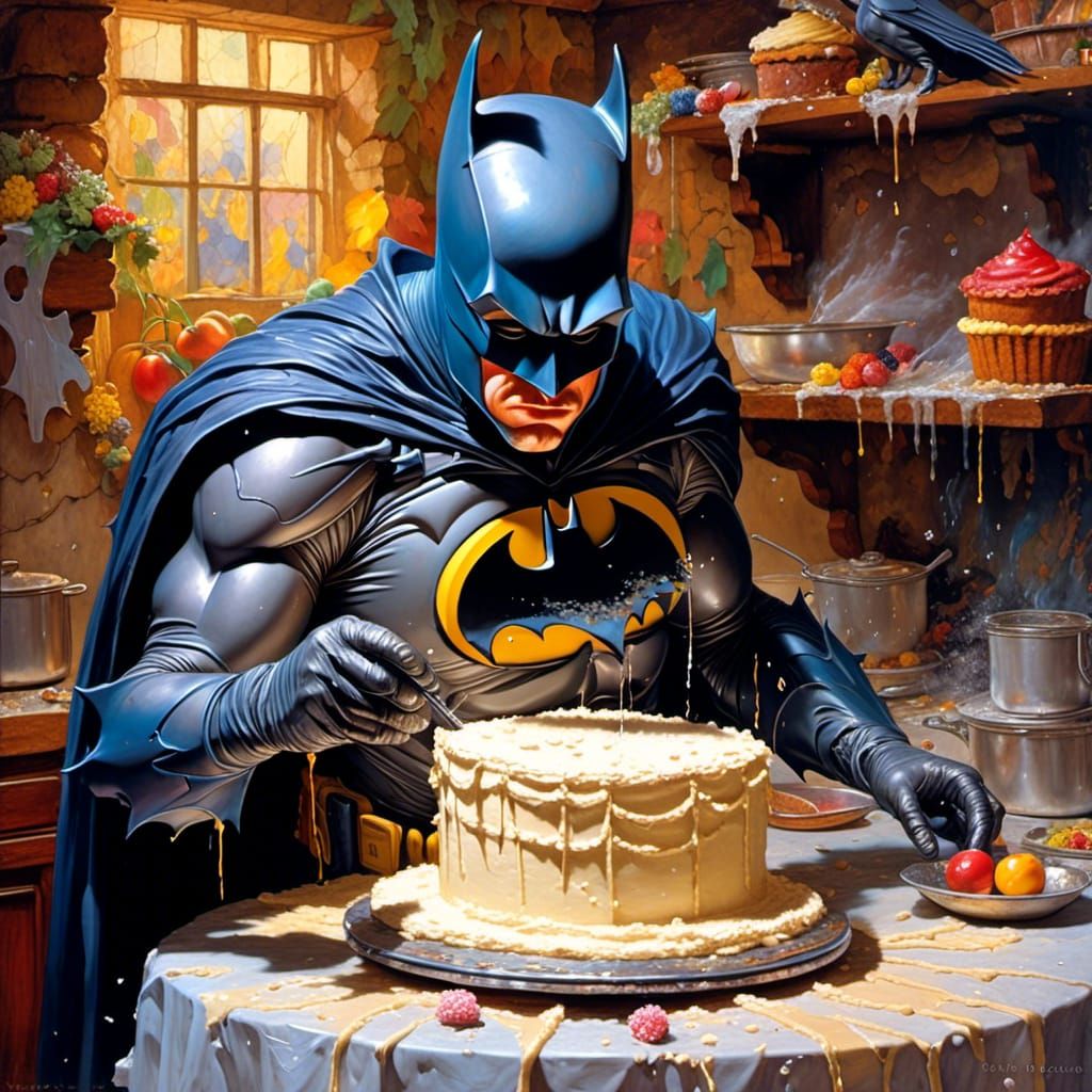 "And Alfred said it was easy, I had to use Batglue to keep it from falling apart..."