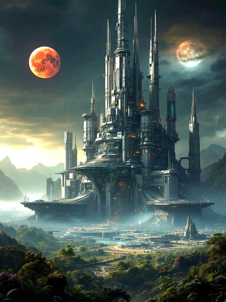 Futuristic Citadel on Alien World