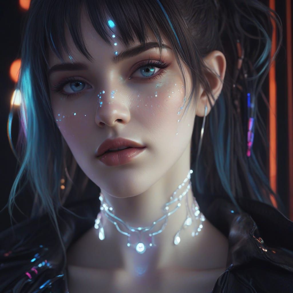 Bioluminescent beauty in a cyber realm