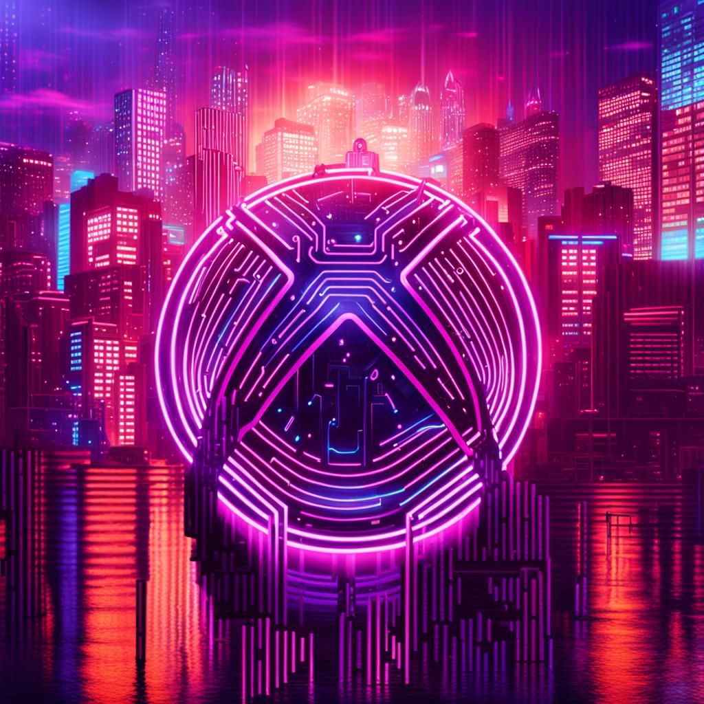 Neon Cyberpunk Alien in Futuristic Cityscape