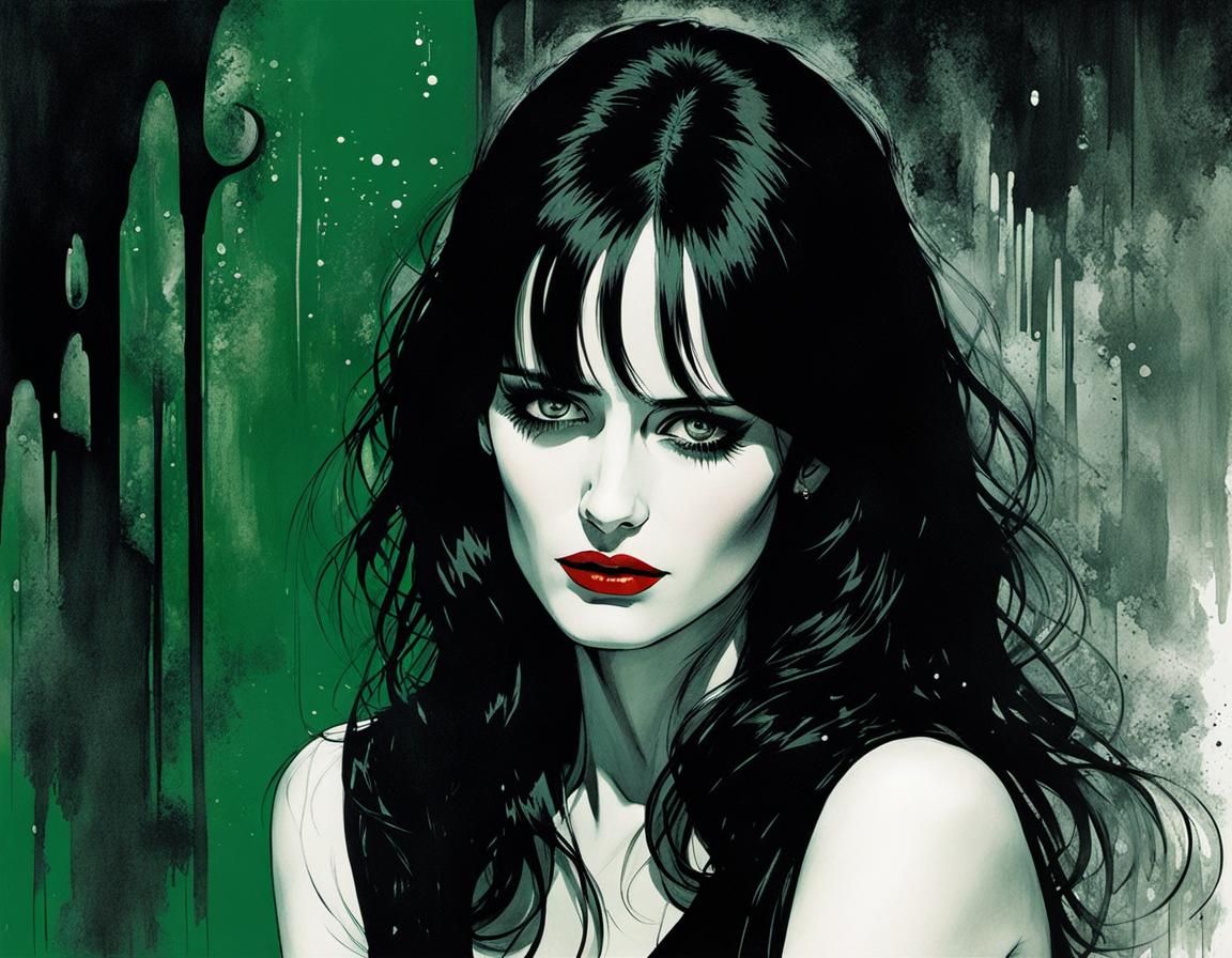 Eva Green in Sinister Film Noir Comic Cover