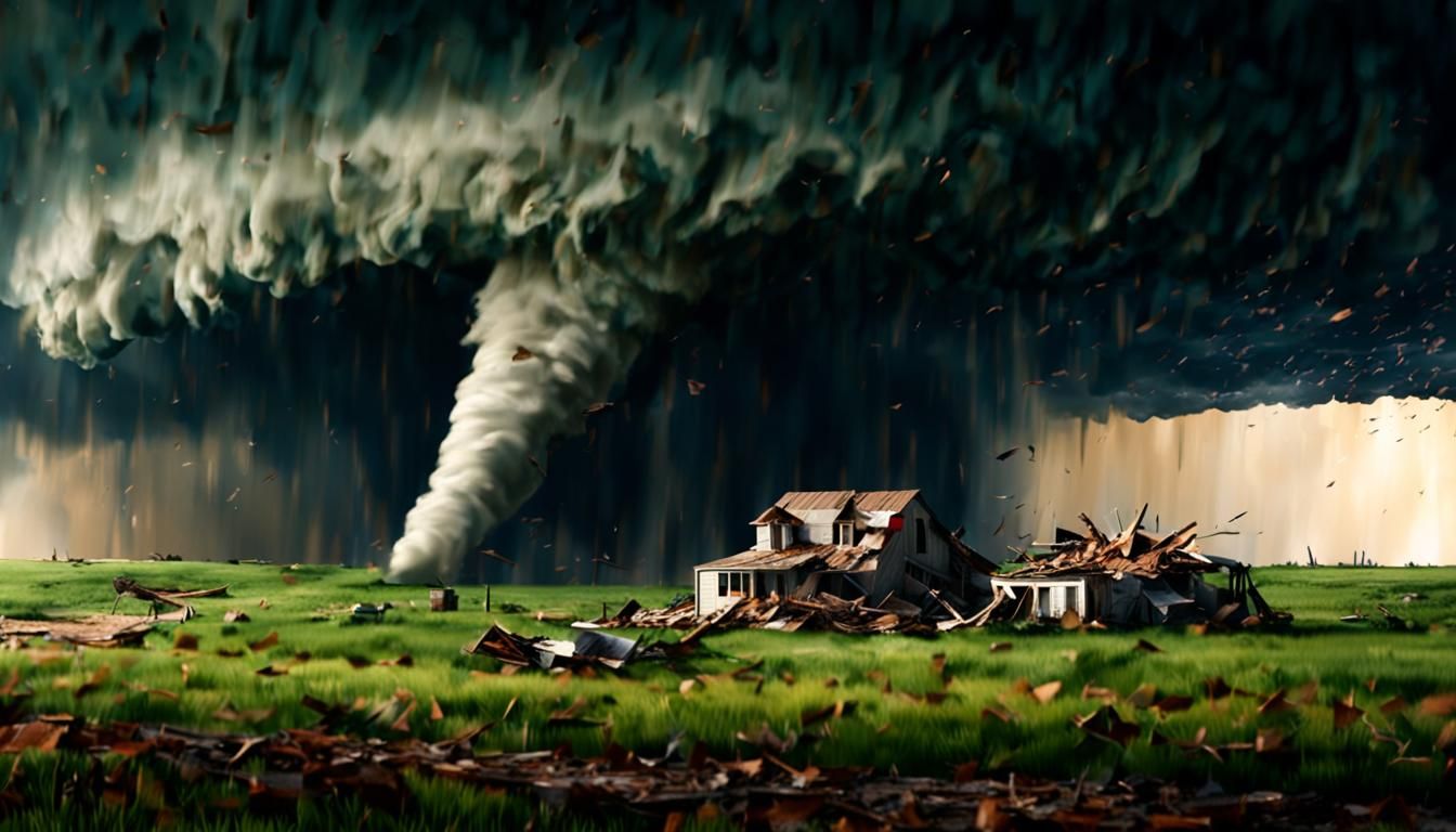 Detailed Tornado Devastation Across Farmlands