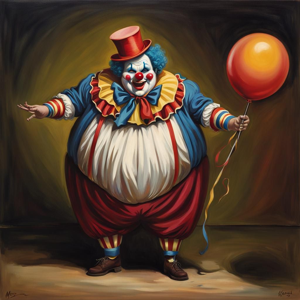 Humorous Overweight Clown Dancer Image