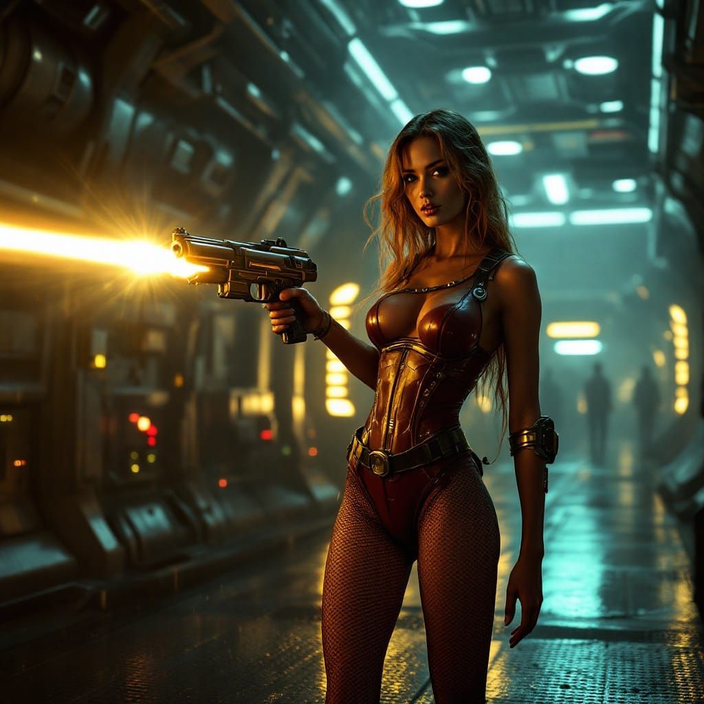 Starfleet Femme Fatale with Laser Gun