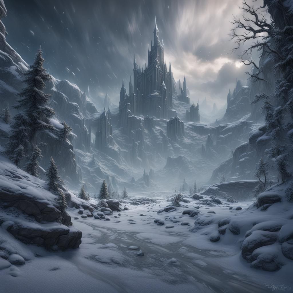 Detailed Matte Painting of a Blizzard