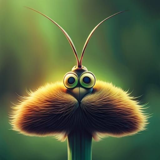 Adorable Furry Pixar-Style Bug Portrait