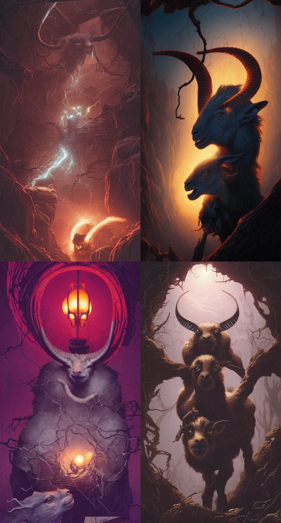 Electric Goat in Dark Fantasy Style